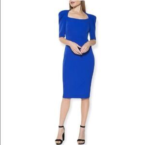 Meghan Above Elbow Puff Sleeves Sheath Dress
ALEXIA ADMOR